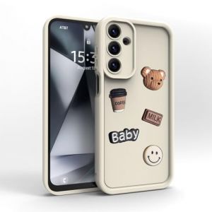 PanXCase Coque pour Samsung Galaxy A05s - &Eacute;tui 3D Ourson Sourire Motif D&eacute;sign Cute Silicone, Protection Cam&eacute;ra Filles Femmes Antichoc Housse (White) (PanXuan, neuf)