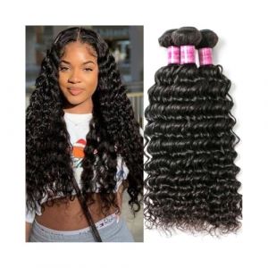 Tissage Tissage en lot de cheveux br&eacute;siliens boucl&eacute;s for femmes noires, 1/3/4 lots de tissage de cheveux humains ondul&eacute;s profonds, extensions de cheveux Remy Tissage Cheveux Humain(24 26 28 30) (zhmeiguo222, neuf)