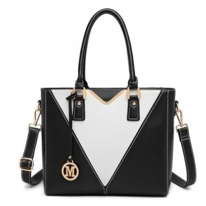 Miss Lulu Sac à Main Femme en Cuir PU - Cabas Bandoulière Multicolore en Simili Cuir， Idéal pour l'École, le Travail et l'Usage Quotidien (Domile Direct, neuf)