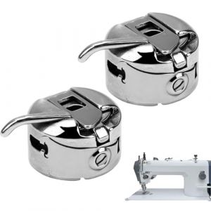 BOPRKTM 2 Pièces Boîtier de Canette Machine à Coudre Boitier de Canette Métallique Universel Boîtier de Canette Boitier de Argent Canette pour Machine Coudre brother Lidl Elna Juki Singer Janome (SUN JIAN DE DIAN, neuf)