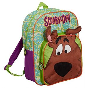 Scooby Doo Grand sac &agrave; dos pour enfants, sac d'&eacute;cole, de voyage, de sport avec porte-boisson, Vert, Taille unique, Sac &agrave; dos (Lora Dora, neuf)