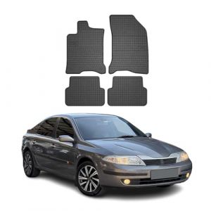 Tapis de Sol Compatible avec Renault Laguna 2001-2007 Caoutchouc Noir (omacfrance, neuf)