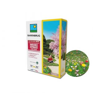 BARENBRUG - Pelouse Ambiance Japonaise - Mélange de Fleurs entre 30 et 50 cm - Très Bel Aspect Esthétique - Couvert Tapissant - Favorise la Biodiversité - Fabriqué en France - 500G (Barenbrug, neuf)
