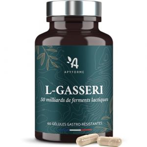 Lactobacillus Gasseri Probiotique Ventre Plat - Flore Intestinale Digestion - Jusqu'à 50 Milliards d'UFC/Jour - Gélules Gastro-Résistantes - 100% FRANÇAIS - Fabriqué en France par Apyforme (APYFORME, neuf)