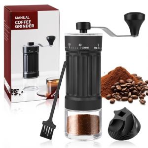 Moulin &agrave; caf&eacute; manuel,40 r&eacute;glages de mouture pr&eacute;cis,grand c&ocirc;ne en c&eacute;ramique,Poign&eacute;e pliable anti-br&ucirc;lure,socle antid&eacute;rapant,Moulin manuel caf&eacute;,pr&eacute;parer un espresso et un caf&eacute; french press (RAMO DRAGON SHOP S.R.L., neuf)