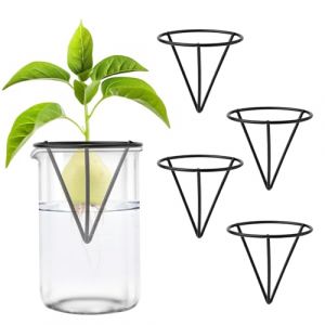 Gosknor 4pcs D&eacute;marreurs de Graines d'Avocat, Kits de Culture d'Avocatiers Triangulaires en M&eacute;tal Support de Graines d'Avocat pour La Germination pour La D&eacute;coration de Table de Bureau &agrave; Domicile (moncion, neuf)
