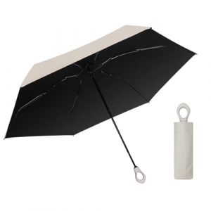 JIZZU Mini Parapluie Pliant Compact Poche Portable Ombrelle de Voyage, Anti-UV, Étanche, Résistant au Vent, Léger, Solide, pour Homme et Femme, Diamètre 90 cm (Gris) (Li Cizhen trading company, neuf)