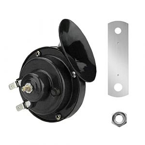 MOCNT 1Pcs Noir 12V Klaxon Voiture 300db Klaxon de Train Klaxons de Corne D'Escargot &eacute;lectrique &Eacute;tanche Klaxon &Agrave; Air Puissant Super Klaxons Camion Train Auto Moto Bateau (svipio, neuf)