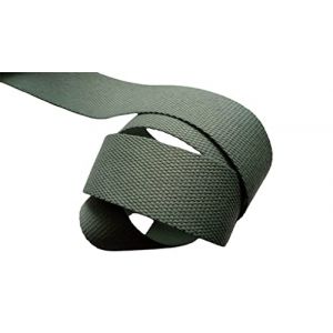 Ruban SANGLE Tressé VERT SAUGE 40 mm - AU MÈTRE (vert sauge, 40 mm) (ILC MERCERIE PARADIS, neuf)