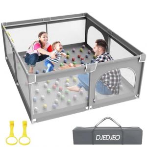 DJEDJEO Parc Bebe Pliable, 180x150cm Grand Parc Bebe XXL avec Maille Douce Respirante, Parc Enfant avec Base Antidérapante et Porte Zippée,Espace d'activités pour Intérieure et Extérieure,de 0 à 6 Ans (SUNSHINE BABY PARADISE, neuf)