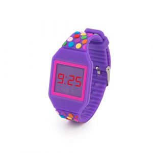 Kiddus Digital LED Montre pour Filles, garçons, Ados. Batterie Japonaise de Longue durée remplaçable. Montre-Bracelet en Silicone. Facile à Lire et à Apprendre l’Heure. KI10212 Points (Kiddus, neuf)