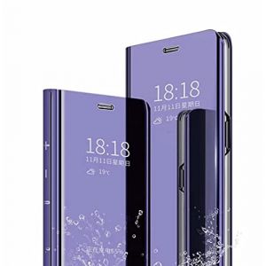 RanTuo Coque Compatible avec Honor X9c/Magic 7 Lite/X60 Pro, Miroir Translucide + Rabat Intelligent Cuir PU, avec Support, Housse Compatible avec Honor X9c/Magic 7 Lite/X60 Pro.(Violet) (RanTuo, neuf)