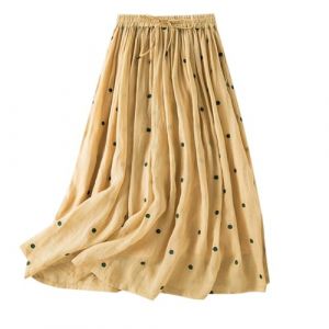 G&eacute;n&eacute;rique Jupe Longue en Coton Et Lin Femme L'&eacute;t&eacute; Taille Haute Casual L&eacute;g&egrave;re Et Respirante R&eacute;tro Daily Boh&ecirc;me Adapt&eacute;e &Agrave; des Vacances Plage Tour De Taille Elastique Mi-Longue Jupe (Yellow, XL) (Keinsow, neuf)
