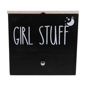 PENIKOKO Bo&icirc;te de Rangement pour Tampons avec Couvercle en Mati&egrave;re Naturelle Noire Organisateur Compact pour Produits F&eacute;minins de Salle de Bain Grand Volume et Gain de Place (xinshengzhan, neuf)