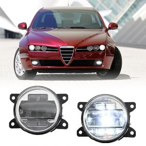 njssjd Feu antibrouillard LED avec clignotant DRL pour A.lfa Romeo 156 159 Brera Stelvio, 2002-2006 F.iat Ducato Phare antibrouillard pour pare-chocs avant (lentille transparente) (ShenShengJiDian, neuf)