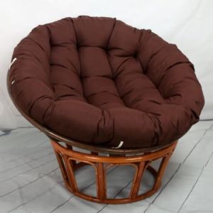 Tielag Coussin Rond Épais pour Fauteuil Papasan, Suspendu, Pivotant, en Panier - Chaise de Balcon, Marron, 60 x 60 cm (Tielag, neuf)