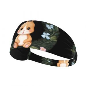 Bandeau de sport &eacute;lastique YYHWHJDE timide imprim&eacute; lapin &agrave; longues oreilles en &eacute;lasthanne, doux, respirant, s&eacute;chage rapide (Chenguangpeide, neuf)