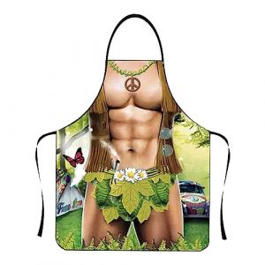 Tablier de Cuisine Homme Créatif Tablier Cuisine Homme Humour Tabliers Barbecue pour Femme Étanche Réglable Tablier Barbecue Sexy Tablier de Cuisine Fun Fête Idée Cadeau Anniversaire BBQ (A-01) (HUAOPYU, neuf)