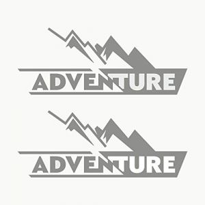 Autodomy Autocollants Adventure Valise Moto Off Road Trail Sport | stickers pour voiture 2 Unités pour la Van ou la Moto | Stickers 4x4 Argent (Domy Company, neuf)