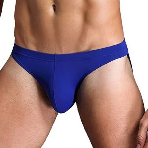 Faringoto Slip Ultra l&eacute;ger et Respirant en Soie glac&eacute;e pour Homme en Micro Maille Respirante pour se d&eacute;tendre la Nuit, Bleu, Large (Faringoto, neuf)