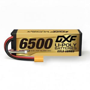 DXF 4S 6500mAh 14.8V 100C bo&icirc;tier Rigide de Batterie au Lithium Haute capacit&eacute; avec Prise XT90, adapt&eacute; pour Voiture rc &agrave; l'&eacute;chelle 1:8, multicopter rc, h&eacute;licopt&egrave;re rc, Bateau rc (DXF Lipo Store, neuf)