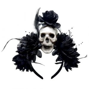 Serre-t&ecirc;te punk fleur cr&acirc;ne s&eacute;rie sombre accessoire de t&ecirc;te de t&ecirc;te de mort pour Halloween &eacute;v&eacute;nement et spectacle de sc&egrave;ne, accessoire pour cheveux Halloween cr&acirc;ne (GUanze, neuf)