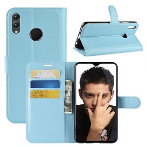 HualuBro Coque Huawei Honor 8X, Premium &Eacute;tui en Cuir PU Leather Wallet Portefeuille Housse Flip Case Cover avec Cartes Slots pour Huawei Honor 8X Smartphone (Bleu) (HualuBro EU, neuf)