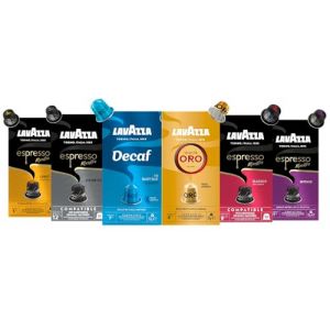 Lavazza,120 Capsules Café Assorties, Capsules Compatibles Avec les Machines Nespresso Original, Espresso Maestro Classico, Ristretto, Lungo, Qualità Oro, Dek Cremoso, Intenso,12 Paquets de 10 Capsules (PENNGUIN-FR, neuf)