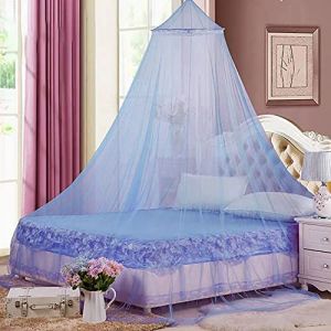 Eimilaly Ciel de lit moustiquaire, Ciel de lit pour Fille d&eacute;coration de Chambre - moustiquaire baldaquin Suspendu pour Adultes, b&eacute;b&eacute;s, Camping en Plein air, Bleu Clair (Aimilaly, neuf)