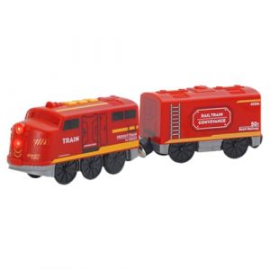 Tomedeks train electrique enfant train electrique Train Electrique Enfant pour Voie Ferrée en Bois Compatible avec Thomas, Brio, Chuggington（Thème du camion de pompier） (Tomedeks-FR, neuf)