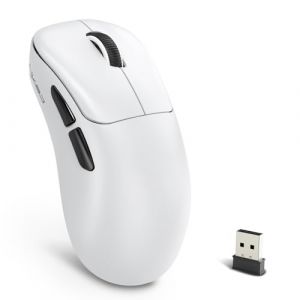 HXSJ T700 Souris de Jeu Ultra-l&eacute;g&egrave;re Sans Fil, Ergonomique pour Droitier, Wireless BT/2,4 G/USB Filaire Gamer Mice, Capteur Optique 10000ppp, Batterie 500 mAh, Pilote Web, PC/Mac/PS/Win - Blanc (Lexon Elec, neuf)
