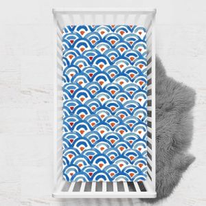 Odot Drap Housse pour Lit de B&eacute;b&eacute;, Impression de Arc-en-ciel Draps Housses Enfants Respirant Douce Extensible Prot&egrave;ge Matelas pour Lit B&eacute;b&eacute;, Berceau, Lit Parapluie (bleu 2,90x140 cm) (Odot, neuf)