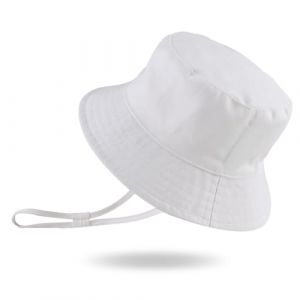 XIAOHAWANG Large Bord Chapeau de Soleil Bébé Enfant Bonnet d’été pour Garçon Fille Anti-UV Casquette Réglable(Blanc, 52CM(2 à 4 an)) (Xiaohawang Market, neuf)