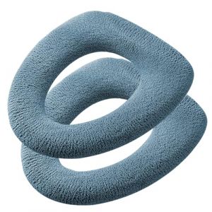AOOTUERL Lot de 2 housses de siège de toilette plus épaisses – Tissu doux, épais, extensible, lavable, installation facile, housse de siège de toilette confortable (vert foncé) (AOOTUERL, neuf)