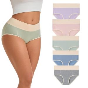 WEASIC Culotte Femme Coton Slip Femme Coton Culottes Coton pour Femme Culotte Coton Femme Taille Haute Lot Culotte Femme Coton Culotte Grande Taille Femme, Paquet de 5, Couleurs Assorties 01, L (WEASIC, neuf)