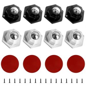 YSDMY Lot de 8 roulettes autocollantes pour meubles, 20 mm, &agrave; 360 &deg;, pour appareils de cuisine, mini roulettes, poubelle, noir et blanc (YiShengDaShangMao, neuf)