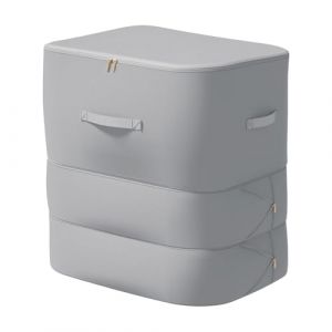 Solution de stockage de vêtements Sacs de rangement pour coffre de voiture Ultra peu encombrant Auto-compression Organisateur Grande capacité Imperméable Quilt Sac de rangement Gris L (kilnbright, neuf)