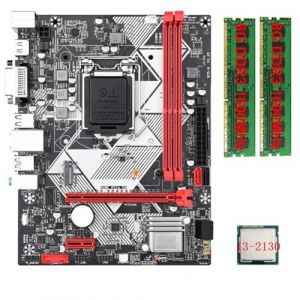 Qussedser Carte m&egrave;re B75-H + processeur I3-2130 + 2 x 8 Go DDR3 1600 MHz RAM LGA 1155 USB 3.0 3.0 pour ordinateur (广州市天河区宦溪南边街福庆里二巷6号301房, neuf)