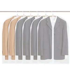YAZWUR Housses &agrave; V&ecirc;tements L&eacute;g&egrave;res, Lot de 6, Anti‑poussi&egrave;re, Imperm&eacute;ables, R&eacute;sistantes &agrave; l&rsquo;humidit&eacute; et &agrave; la moisissure, pour Robes, Vestes, Chemises, Housse de Vetement (60x100 cm) (Transparent) (Romanimania OU, neuf)