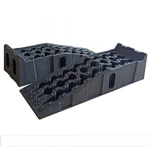 1 paire de rampes d'acc&egrave;s de 7,25 tonnes pour voiture, rampes d'acc&egrave;s, rampes d'acc&egrave;s, plate-forme &eacute;l&eacute;vatrice, rampe en plastique, stabilisation des pneus de voiture, camion, SUV (GXFCHBBXNL, neuf)
