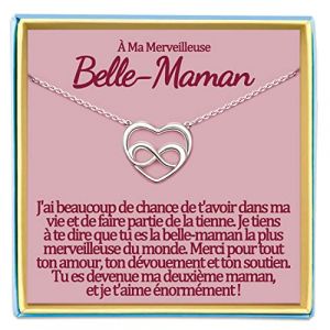 Belle Maman Collier Cadeau pour Ma Belle-Mère Cadeau Fetes Des Meres de Belle Fille Beau Fils A Sa Belle Mere Anniversaire Cadeaux Coeur Colliers Fêtes des Mères Noel Original Idee Femme Bijoux (Torbin, neuf)