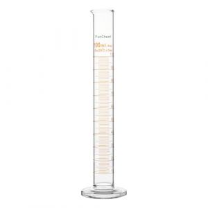FunChem Éprouvette graduée en verre borosilicate de 100 ml avec bec verseur (FunChem, neuf)