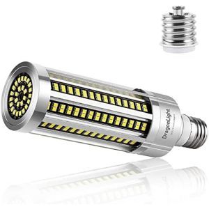 DragonLight 60W Superhell MAIS Light LED Light Fanbless (remplacé 500watt) - lampe LED E27 avec adaptateur E40-5000K blanc froid 7200 lumens dans le champ d'éclairage - Garage Workshop Street Light (DragonLight FR Official Store, neuf)
