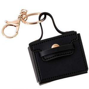 CALFOVERA Mini Porte Cl&eacute;s en Cuir PU pour Sac &agrave; Dos pour Femme Porte Cl&eacute;s en Cuir Noir Porte Cl&eacute;s pour Cl&eacute;s Sac pour &Eacute;couteurs Petite Pochette pour Monnaie Porte Monnaie Accessoires avec Fermoir (CALFOVERA FR, neuf)