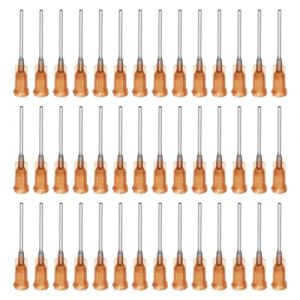 QUARKZMAN Aiguille industrielle &agrave; bout &eacute;mouss&eacute; 15G 1 pouce de longueur avec connecteur &agrave; vis de verrouillage Luer, Aiguille de distribution pour pistolet &agrave; colle liquide, 60 pi&egrave;ces (ambre) (QUARKZMAN, neuf)