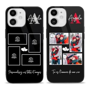 Easycosy Coque Personnalisée Photo pour iPhone 16 15 14 13 12 11 Pro/Max/Mini XR X XS Max Coque Personnalisable avec Votre Image Texte pour Couple Ami, Famille, Etui en TPU Plein de Protection (Easycosy Home, neuf)