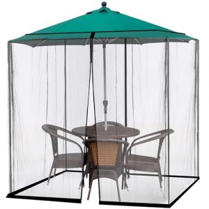 Moustiquaire de Parasol, dellyy 3x3M Toile de Tonnelle Moustiquaire Exterieur, Rideau pour Pergola, Filet, Carré, pour Pavillon de Jardin, Gazebos, Tentes, Auvents, Terrasse, Balcon, Noir (HUAFA99, neuf)