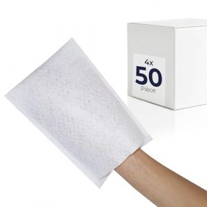 parahealth HaseMed Lot de 4 x 50 gants de toilette jetables (15 x 22 cm) | Gants de toilette jetables hygi&eacute;niques et doux pour l'hygi&egrave;ne intime et le corps | Doux pour la peau et absorbants en tissu (Bormann Bioscience, neuf)