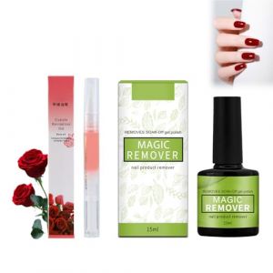 Dissolvant Vernis Semi Permanent Set, Huile Cuticules Ongles Stylo, Magic Eliminator, Rapidement Vernis Gel en 3-5 Minutes, ne Blesse Pas Ongles, Convient &agrave; Tous les Types d'ongles (YCHHY-EU, neuf)