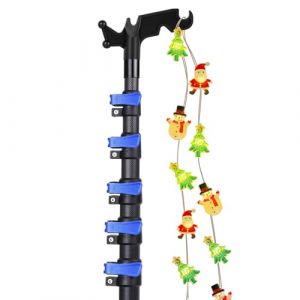 DOBEN Arbre &agrave; outils de suspension en fibre de carbone pour lampe de No&euml;l, poteau d'extension t&eacute;lescopique de 1,9 &agrave; 7,3 m avec crochet utilitaire pour installation de lumi&egrave;re de vacances, poteau (DOBEN, neuf)